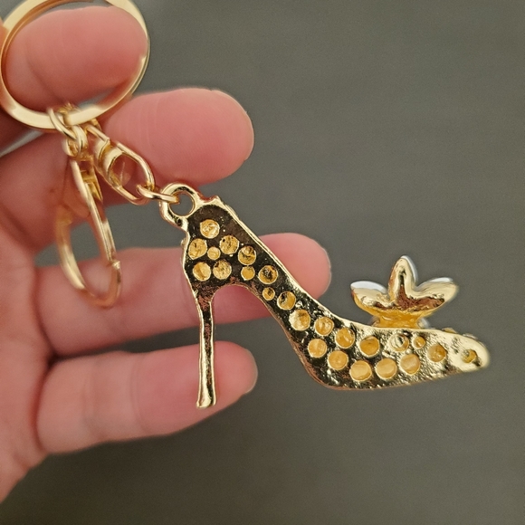 Rhinestone high heel keychain bag charm - Picture 5 of 5
